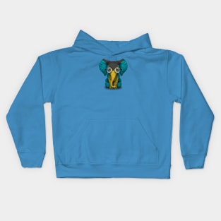 Baby Elephant with Glasses and Bahamas Flag Kids Hoodie